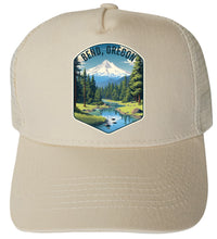 Load image into Gallery viewer, Bend Oregon Design B Unisex Mesh Back Trucker Hat with Adjustable Snapback
