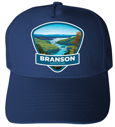 Branson Missouri Design A Navy Unisex Mesh Back Trucker Hat with Adjustable Snapback 4-Pack