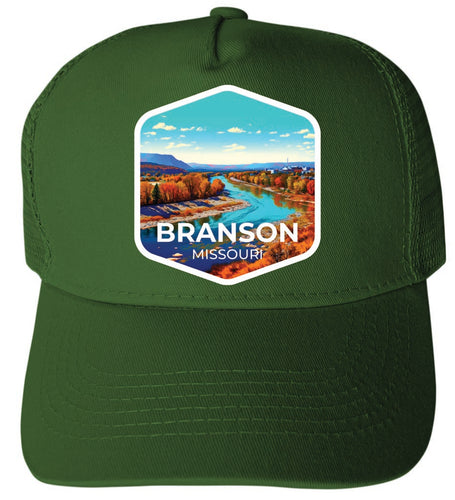 Branson Missouri Design B Green Unisex Mesh Back Trucker Hat with Adjustable Snapback 2-Pack
