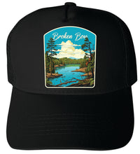 Load image into Gallery viewer, Broken Bow Oklahoma Design A  Unisex Mesh Back Trucker Hat with Adjustable Snapback
