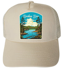 Load image into Gallery viewer, Broken Bow Oklahoma Design A  Unisex Mesh Back Trucker Hat with Adjustable Snapback
