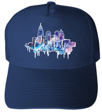 Load image into Gallery viewer, Charlotte North Carolina Design B  Unisex Mesh Back Trucker Hat with Adjustable Snapback
