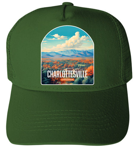 Charlottesville Virginia Design B Green Unisex Mesh Back Trucker Hat with Adjustable Snapback 2-Pack