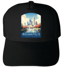 Load image into Gallery viewer, Indianapolis Indiana Design A  Unisex Mesh Back Trucker Hat with Adjustable Snapback
