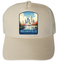 Load image into Gallery viewer, Indianapolis Indiana Design A  Unisex Mesh Back Trucker Hat with Adjustable Snapback
