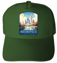 Load image into Gallery viewer, Indianapolis Indiana Design A  Unisex Mesh Back Trucker Hat with Adjustable Snapback
