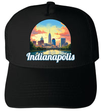 Load image into Gallery viewer, Indianapolis Indiana Design B  Unisex Mesh Back Trucker Hat with Adjustable Snapback
