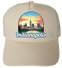 Load image into Gallery viewer, Indianapolis Indiana Design B  Unisex Mesh Back Trucker Hat with Adjustable Snapback
