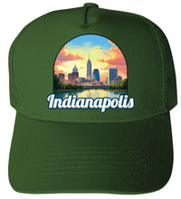 Load image into Gallery viewer, Indianapolis Indiana Design B  Unisex Mesh Back Trucker Hat with Adjustable Snapback
