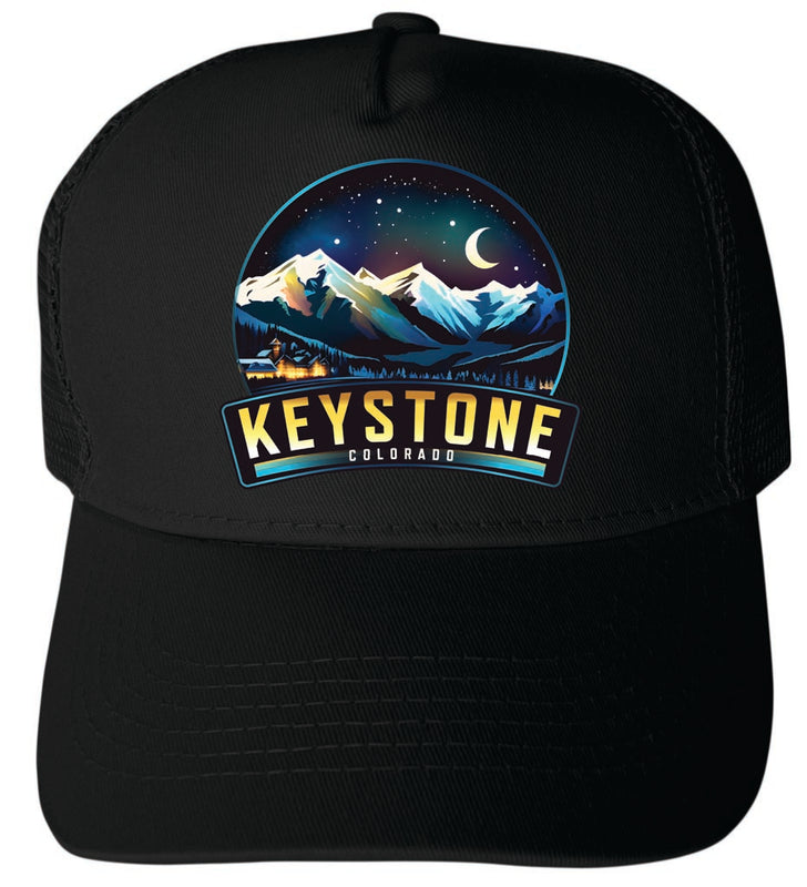 Keystone Colorado Design A Black Unisex Mesh Back Trucker Hat with Adjustable Snapback 4-Pack