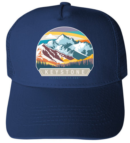 Keystone Colorado Design C Navy Unisex Mesh Back Trucker Hat with Adjustable Snapback 4-Pack