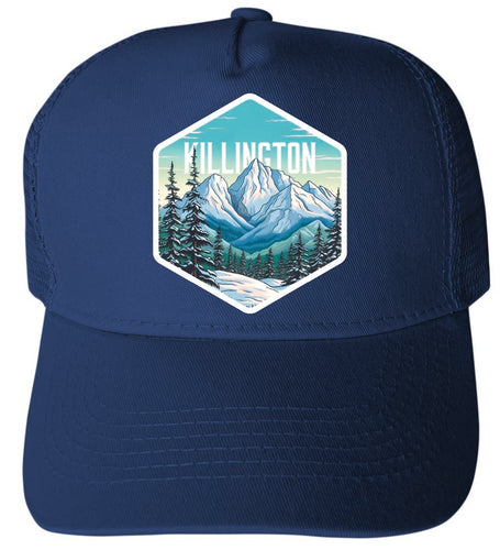 Killington Vermont Design C Navy Unisex Mesh Back Trucker Hat with Adjustable Snapback 4-Pack