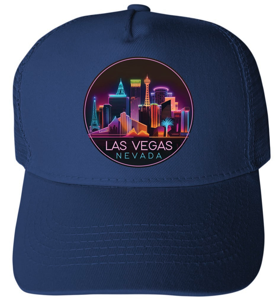 Las Vegas Nevada Design E Navy Unisex Mesh Back Trucker Hat with Adjustable Snapback 4-Pack