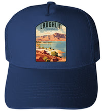 Load image into Gallery viewer, Laughlin Nevada Design B Navy Unisex Mesh Back Trucker Hat with Adjustable Snapback 4-Pack
