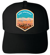 Load image into Gallery viewer, Los Angeles California Design A  Unisex Mesh Back Trucker Hat with Adjustable Snapback
