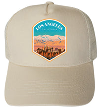 Load image into Gallery viewer, Los Angeles California Design A  Unisex Mesh Back Trucker Hat with Adjustable Snapback
