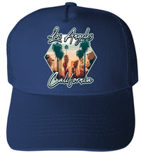 Load image into Gallery viewer, Los Angeles California Design B Navy Unisex Mesh Back Trucker Hat with Adjustable Snapback 4-Pack
