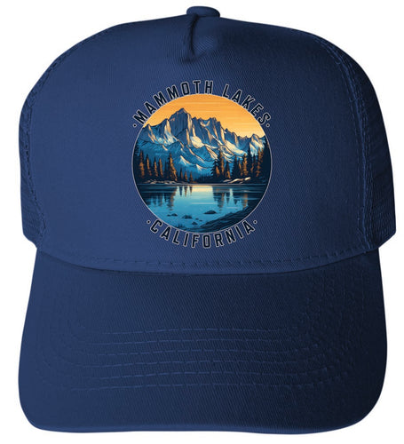 Mammoth Lakes California Design B Navy Unisex Mesh Back Trucker Hat with Adjustable Snapback 4-Pack
