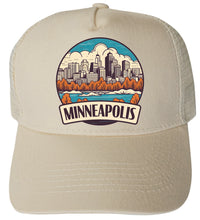 Load image into Gallery viewer, Minneapolis Minnesota Design A  Unisex Mesh Back Trucker Hat with Adjustable Snapback
