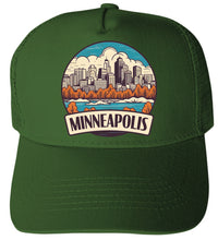 Load image into Gallery viewer, Minneapolis Minnesota Design A  Unisex Mesh Back Trucker Hat with Adjustable Snapback
