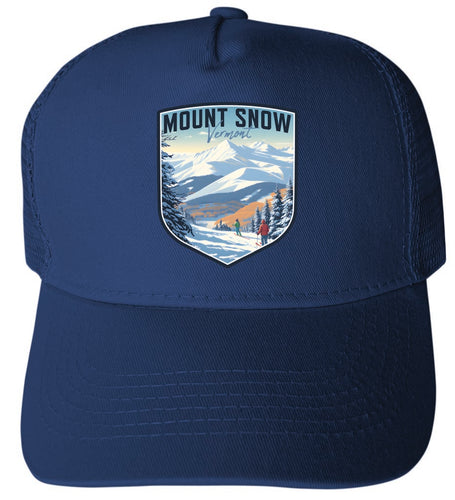 Mount Snow Vermont Design B Navy Unisex Mesh Back Trucker Hat with Adjustable Snapback 2-Pack