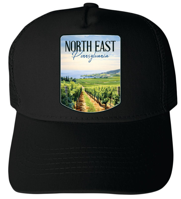 North East Pennsylvania Unisex Mesh Back Trucker Hat with Adjustable Snapback Black