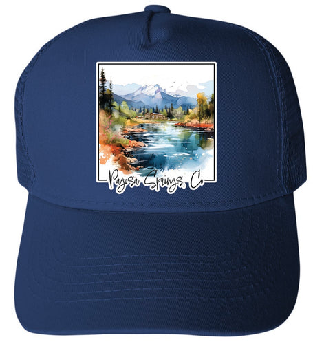 Pagosa Springs Colorado Design A Navy Unisex Mesh Back Trucker Hat with Adjustable Snapback 4-Pack