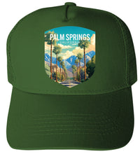 Load image into Gallery viewer, Palm Springs California Design A Green Unisex Mesh Back Trucker Hat with Adjustable Snapback Single
