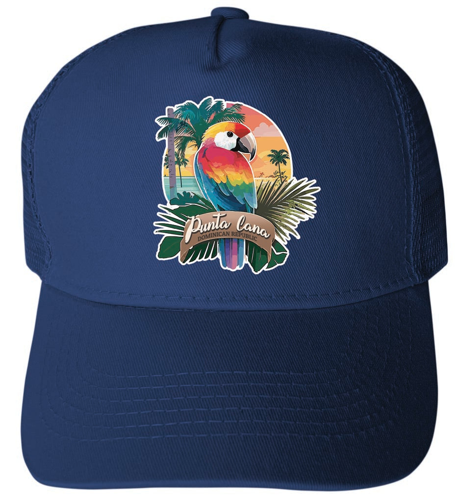 Punta Cana Dominican Republic C Navy Unisex Mesh Back Trucker Hat with Adjustable Snapback 4-Pack