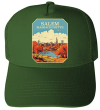 Load image into Gallery viewer, Salem Massachusetts Design A  Unisex Mesh Back Trucker Hat with Adjustable Snapback
