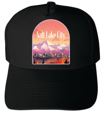 Load image into Gallery viewer, Salt Lake City Utah Design C  Unisex Mesh Back Trucker Hat with Adjustable Snapback
