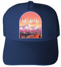 Load image into Gallery viewer, Salt Lake City Utah Design C  Unisex Mesh Back Trucker Hat with Adjustable Snapback
