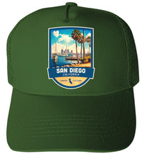 Load image into Gallery viewer, San Diego California Design B  Unisex Mesh Back Trucker Hat with Adjustable Snapback
