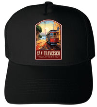 Load image into Gallery viewer, San Francisco California Design C  Unisex Mesh Back Trucker Hat with Adjustable Snapback
