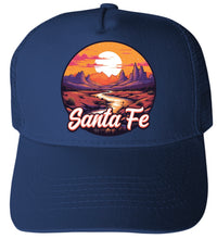 Load image into Gallery viewer, Santa Fe New Mexico Design B Navy Unisex Mesh Back Trucker Hat with Adjustable Snapback 4-Pack
