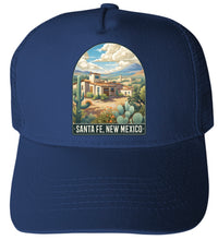 Load image into Gallery viewer, Santa Fe New Mexico Design C Navy Unisex Mesh Back Trucker Hat with Adjustable Snapback 4-Pack
