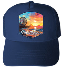 Load image into Gallery viewer, Santa Monica California Design A Unisex Mesh Back Trucker Hat with Adjustable Snapback
