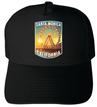 Load image into Gallery viewer, Santa Monica California Design C Unisex Mesh Back Trucker Hat with Adjustable Snapback
