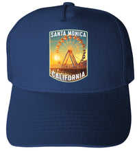 Load image into Gallery viewer, Santa Monica California Design C Unisex Mesh Back Trucker Hat with Adjustable Snapback
