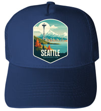 Load image into Gallery viewer, Seattle Washington Design B Unisex Mesh Back Trucker Hat with Adjustable Snapback
