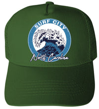 Load image into Gallery viewer, Surf City North Carolina Wave Design Unisex Mesh Back Trucker Hat with Adjustable Snapback
