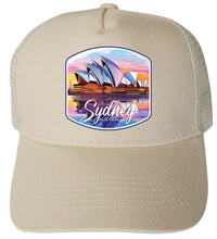 Load image into Gallery viewer, Sydney Australia Design A Unisex Mesh Back Trucker Hat with Adjustable Snapback
