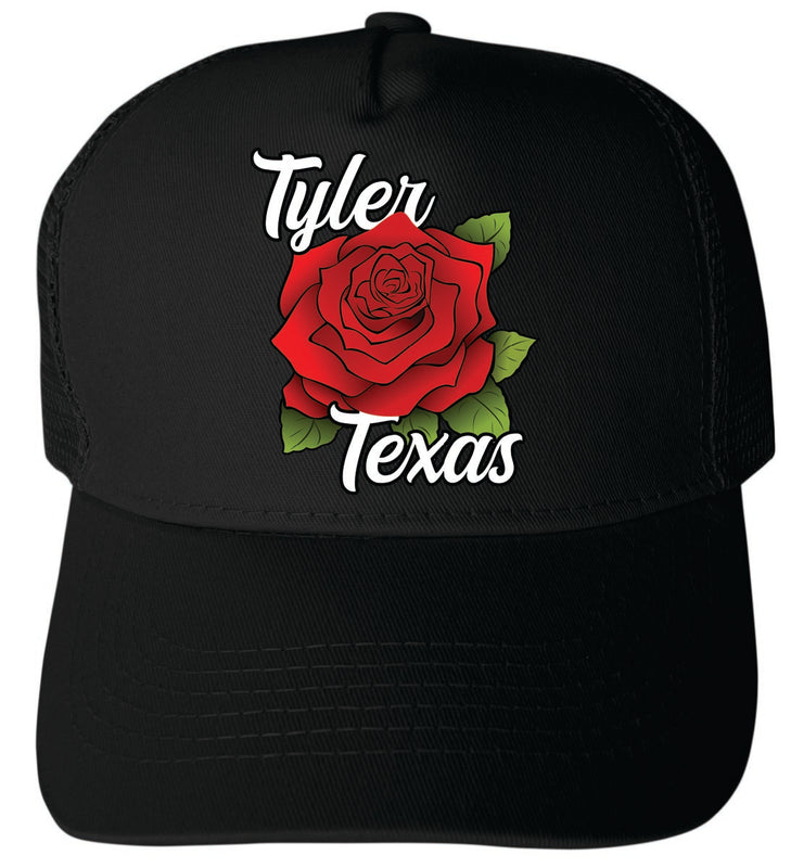 Tyler Texas Unisex Mesh Back Trucker Hat with Adjustable Snapback Black