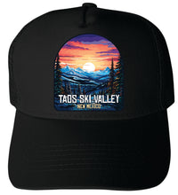 Load image into Gallery viewer, Taos Ski Valley New Mexico Design B Unisex Mesh Back Trucker Hat with Adjustable Snapback

