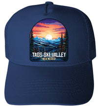 Load image into Gallery viewer, Taos Ski Valley New Mexico Design B Navy Unisex Mesh Back Trucker Hat with Adjustable Snapback 4-Pack
