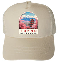 Load image into Gallery viewer, Tokyo Japan Design A Unisex Mesh Back Trucker Hat with Adjustable Snapback
