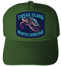 Load image into Gallery viewer, Topsail Island North Carolina Colorful Turtle Design Unisex Mesh Back Trucker Hat with Adjustable Snapback
