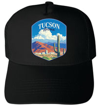 Load image into Gallery viewer, Tucson Arizona Desert Mountain Design Unisex Mesh Back Trucker Hat with Adjustable Snapback
