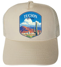 Load image into Gallery viewer, Tucson Arizona Desert Mountain Design Unisex Mesh Back Trucker Hat with Adjustable Snapback
