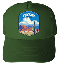 Load image into Gallery viewer, Tucson Arizona Desert Mountain Design Unisex Mesh Back Trucker Hat with Adjustable Snapback
